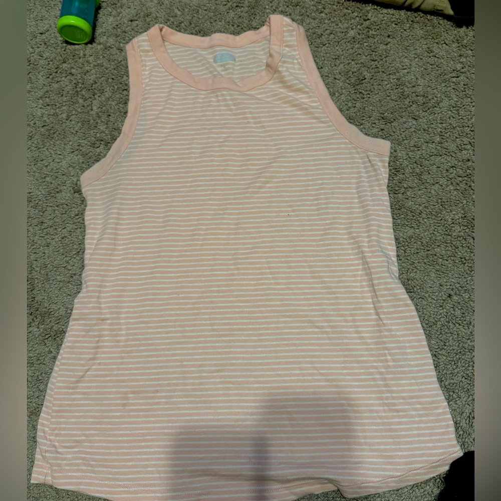 Old navy pink and white striped tank top size medium